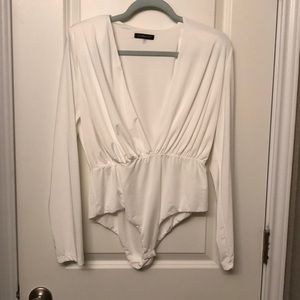 White low cut bodysuit/Never Worn!